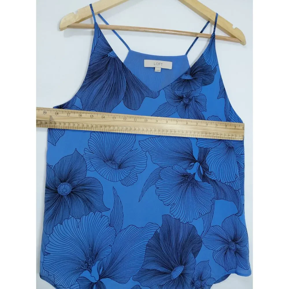 Loft Blue Floral Lightweight Tank Women Size M